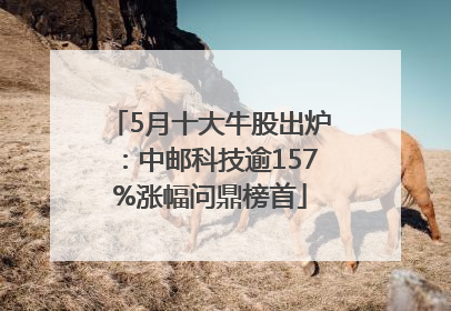 5月十大牛股出炉：中邮科技逾157%涨幅问鼎榜首