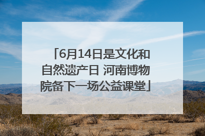 6月14日是文化和自然遗产日 河南博物院备下一场公益课堂