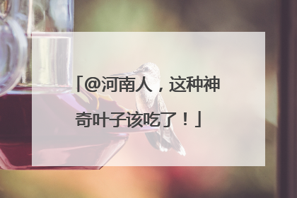 @河南人，这种神奇叶子该吃了！